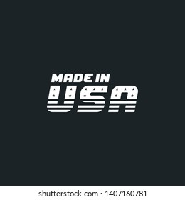 Made in USA badge with USA flag elements. Vector illustration