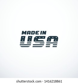 Made in USA badge with USA flag elements. Vector illustration