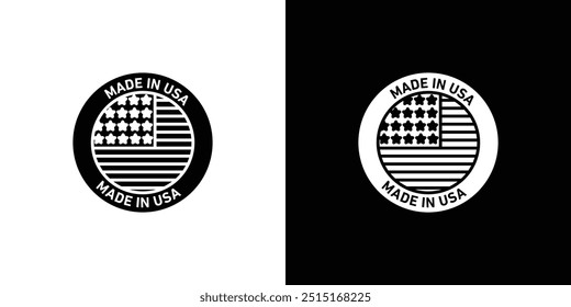 Made in usa badge icon Outline sign symbol set