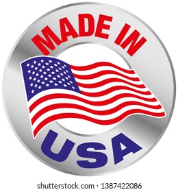 Made Usa Badge Isolated On White Stock Vector (Royalty Free) 1385949587