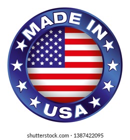 Made Usa Badge Isolated On White Stock Vector (Royalty Free) 1385949587