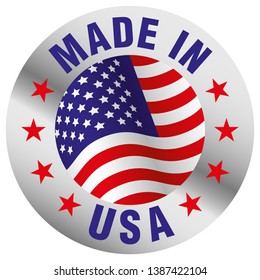 Made Usa Badge Isolated On White Stock Vector (Royalty Free) 1385949587