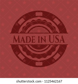 Made in USA badge with red background