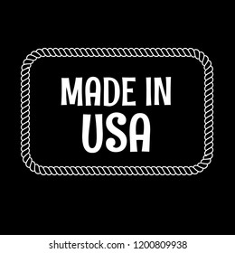 made in usa badge. vintage stamp.package label