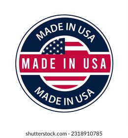 Made in USA badges. proud label stamp, American flag and national symbols, united states of America patriotic emblems set. us product stickers, national independence day badges 