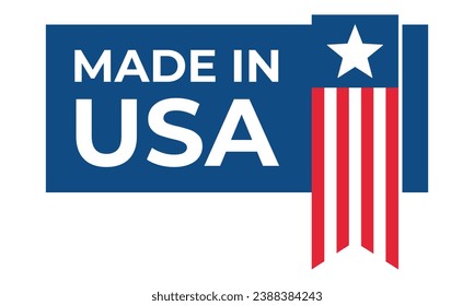 Made in USA banner. Flat style.