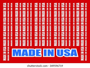 Made in USA in bar code. Lines consist of same words