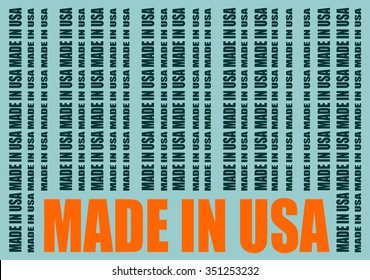 Made in USA in bar code. Lines consist of same words