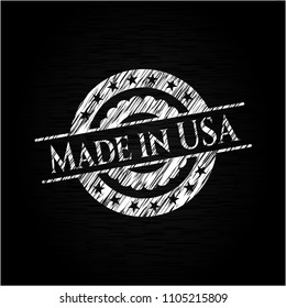 Made in USA chalk emblem written on a blackboard