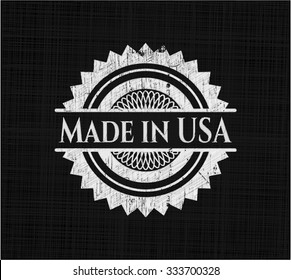 Made in USA chalkboard emblem written on a blackboard