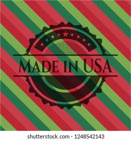 Made in USA christmas colors style emblem.