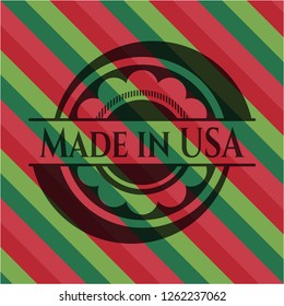 Made in USA christmas emblem background.