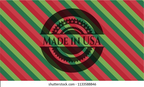 Made in USA christmas style badge..