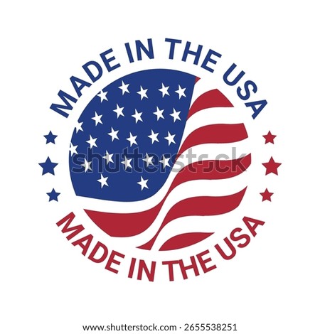 made in the usa circle label design vector