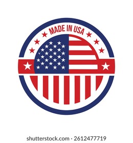 Made in USA Circular Badge Stamp Label Vector Design