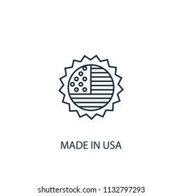 made in USA concept line icon. Simple element illustration. made in USA concept outline symbol design from USA set. Can be used for web and mobile UI/UX