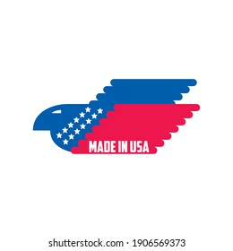 Made in usa eagle design, American quality business and national theme Vector illustration