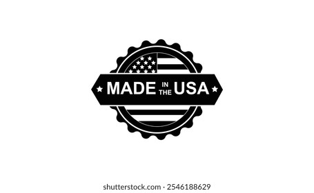 Made in the usa emblem American manufacturing and premium quality. Stars, American flag, and stripes. small stars. Emblem promoting products MADE IN USA. Packaging, Healthcare, supplements, clothing.