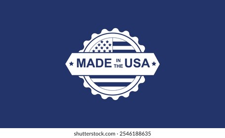 Made in the usa emblem American manufacturing and premium quality. Stars, American flag, and stripes. small stars. Emblem promoting products MADE IN USA. Packaging, Healthcare, supplements, clothing.