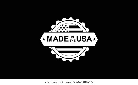 Made in the usa emblem American manufacturing and premium quality. Stars, American flag, and stripes. small stars. Emblem promoting products MADE IN USA. Packaging, Healthcare, supplements, clothing.