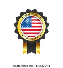 Made in usa with emblem badge label illustration template design