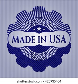Made in USA emblem with denim high quality background
