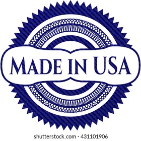 Made in USA emblem with denim high quality background