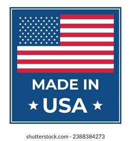 Emblema hecho en Estados Unidos. Señal plana.