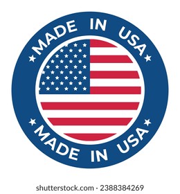 Made in USA Emblem. Flacher Stil.