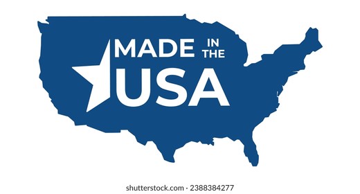Made in USA emblem. Flat symbol.