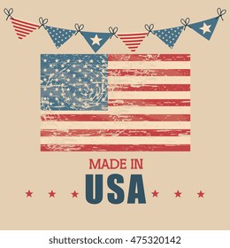 made in usa emblem icon vector illustration design