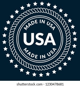 made in usa emblem, label, badge,seal,sticker. vintage stamp.package label. vector illustration