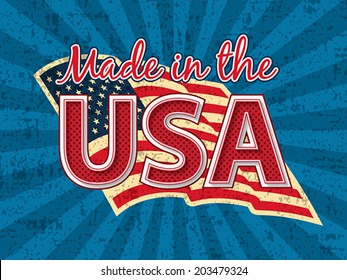 Made In The USA. EPS 8, CMYK