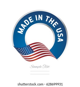 Made In The USA Flag Color Label Logo Icon