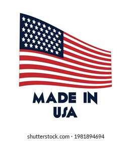 made in USA flag isolated