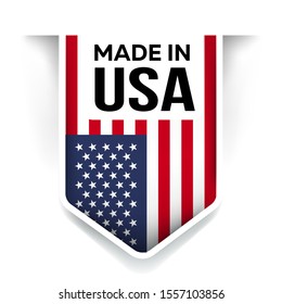 Made in usa flag ribbon on a white background
