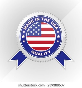 Made in USA, Flag, Seal, Ribbon, Vector Art