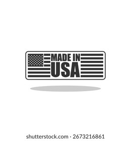 Made in USA Flaggenzeichen mit Schatten
