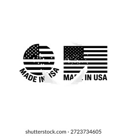 Made in USA Flaggen und Etiketten mit amerikanischen Flaggen