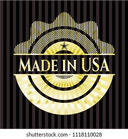 Made in USA gold emblem