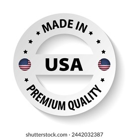 Made in Usa gráfico y etiqueta. Elemento de impacto para el uso que quieres hacer de él.