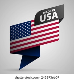 Made in Usa graphic and label. Element of impact for the use you want to make of it.