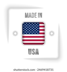 Made in Usa graphic and label. Element of impact for the use you want to make of it.