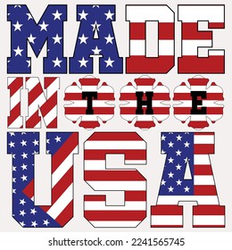 made in the USA , Happy 4th of July - American Independence Day t-shirt design 