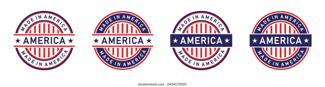 Made in USA icon, Made in America label icon, vector illustration