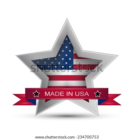 Made in the USA icon or button, stamp badge American buy/vector illustration