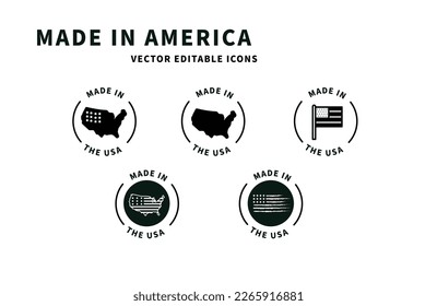 Made in the USA icon in circle outline.