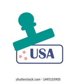 Made in USA icon concept badge design with emblem isolated on white background. Vector illustration. Icon american visa 