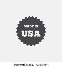 Made in the USA icon. Export production symbol. Product created in America sign. Flat icon on white background. Vector