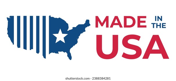 Made in USA icon. Flat banner.